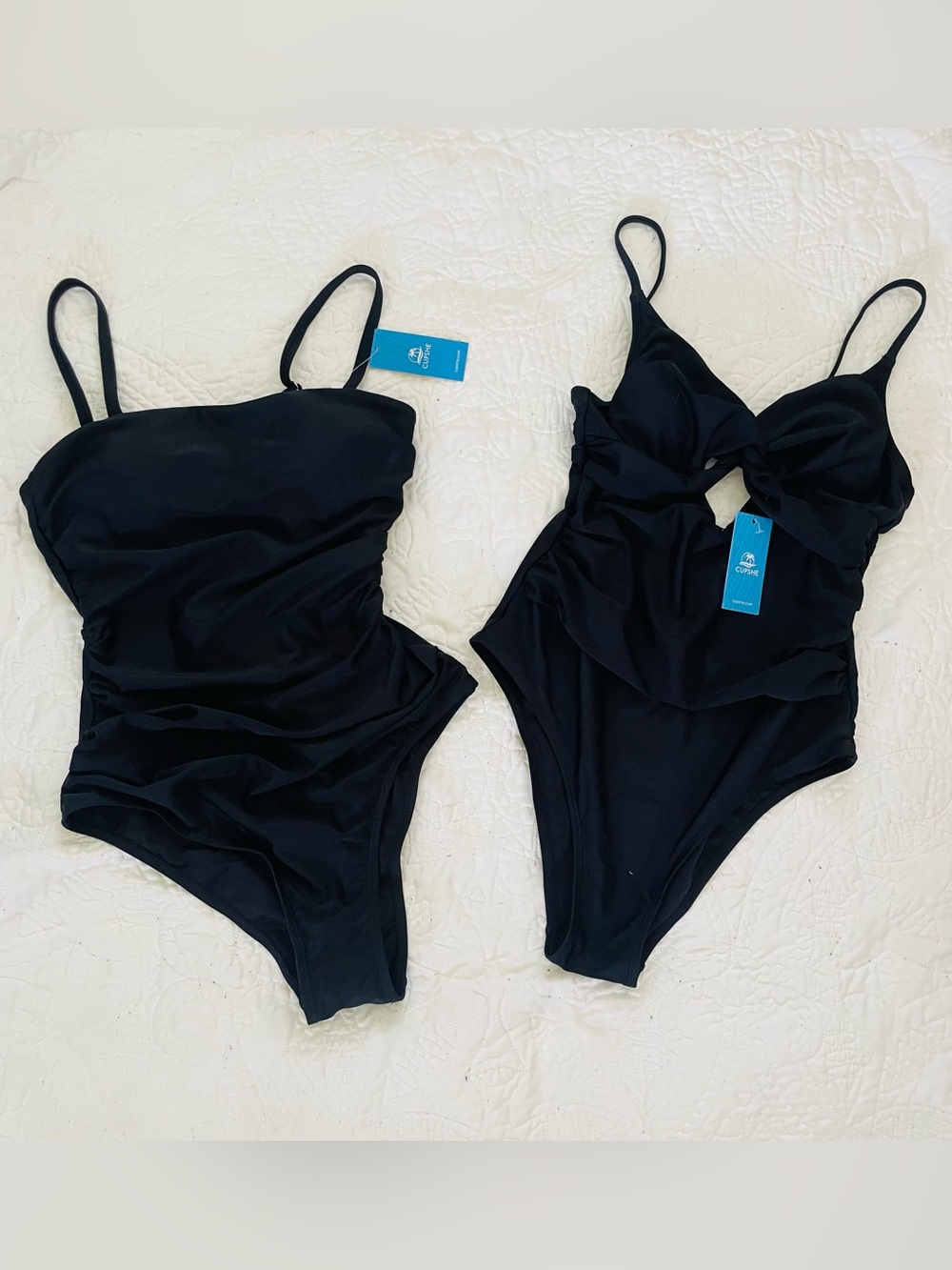 BUNDLE (2) Cupshe One Piece Swimsuits Women’s Small Black NWT